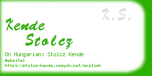 kende stolcz business card